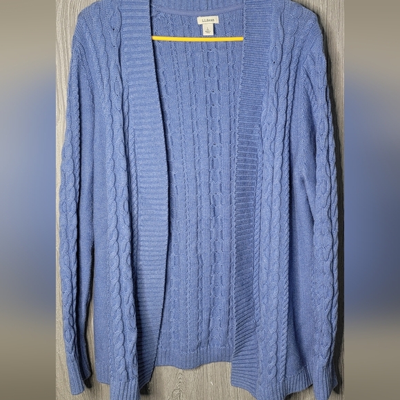 L.L. Bean Cable Sweater Cardigan - Picture 1 of 5